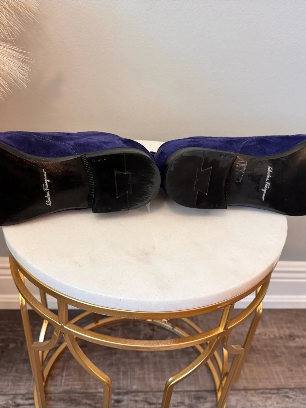 Salvatore Ferragamo Men’s Royal Blue Suede Ankle Boots